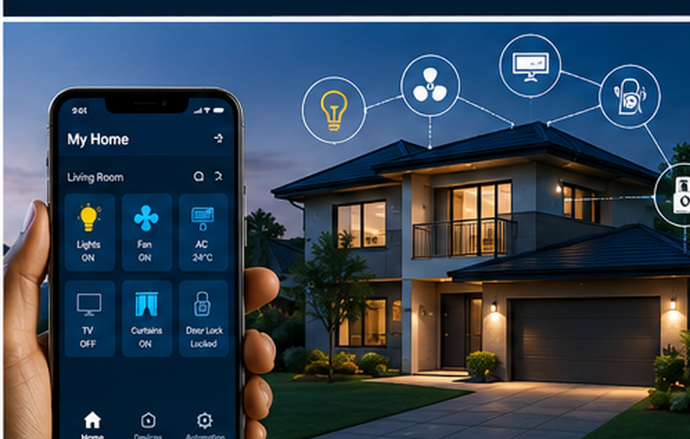 BHS EnergySync smart home automation — mobile app control for lights fans AC and appliances